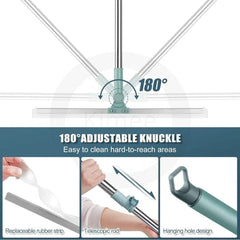 Silicone Head Heavy Duty Water Cleaner Mop with Long Telescopic Handle