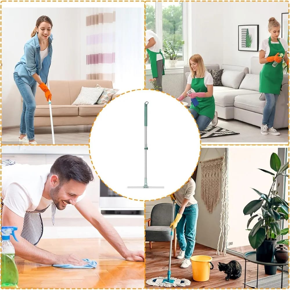 Silicone Head Heavy Duty Water Cleaner Mop with Long Telescopic Handle
