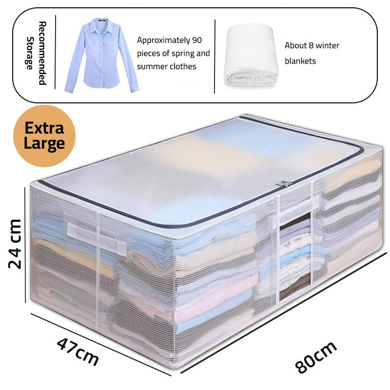 Underbed Storage Box, Transparent Dust-proof Storage Organizer Bag, Cloth, Pillow, Blanket Closet Organizer