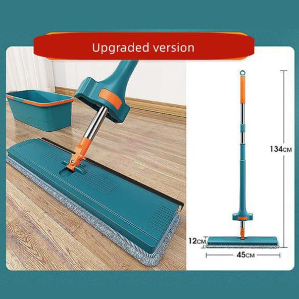 Hands-free Mop, Self Squeezing Micro Fiber Flat Mop With Bucket for Floor Cleaning