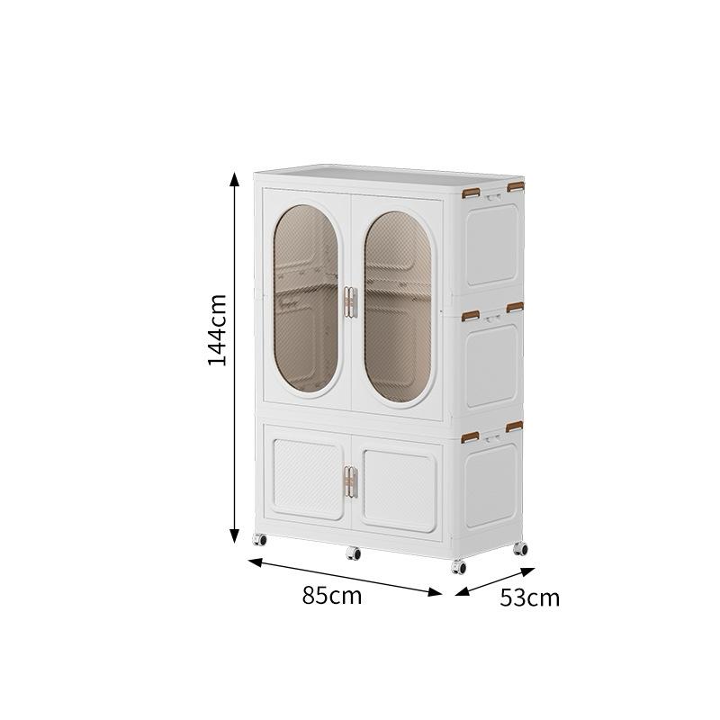 Wardrobe Storage Cabinet Shelf Bins – Household Closet Organizer Rack Stand