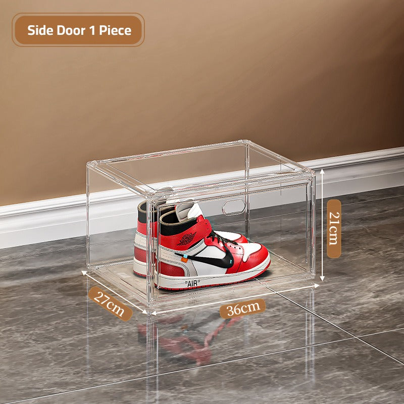 1 Pcs Stackable Transparent Shoe Box Organizer, Multipurpose Display Case, Sneakers Storage Rack