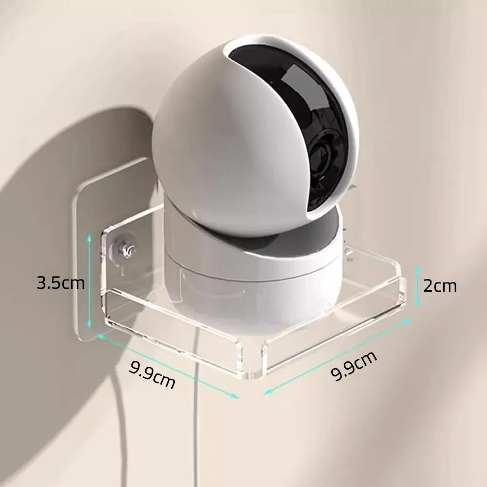 2 Pcs Wall Mounted Mini Storage Rack, Transparent Security Camera Holder Bracket shelf