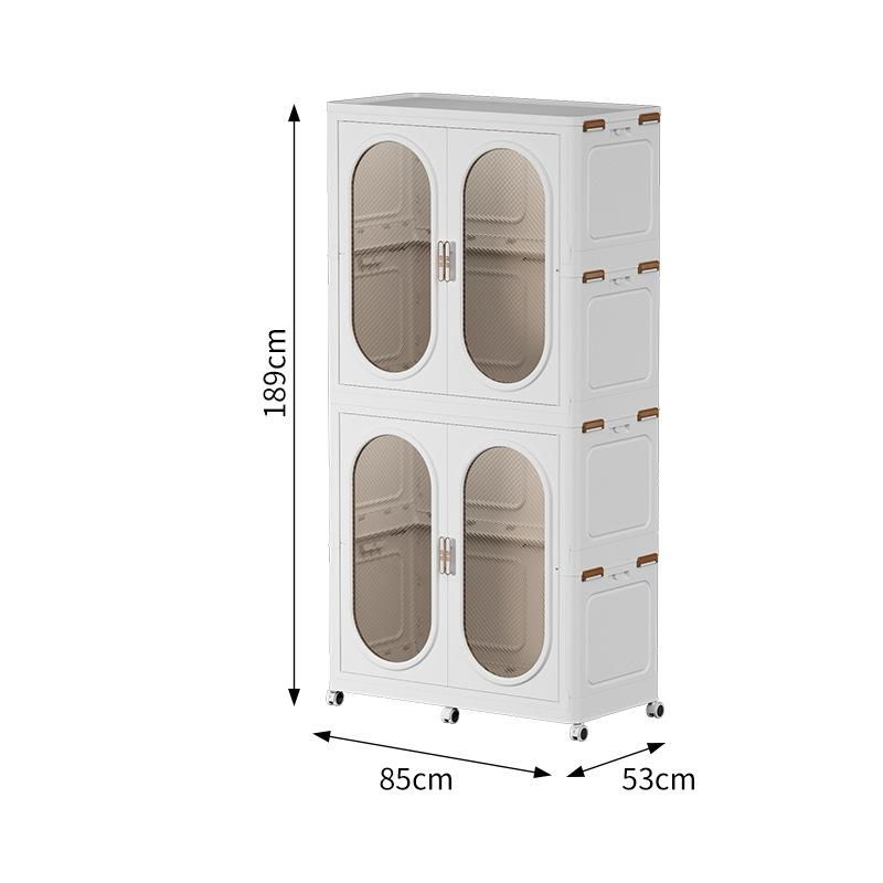 Wardrobe Storage Cabinet Shelf Bins – Household Closet Organizer Rack Stand