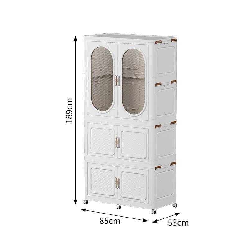 Wardrobe Storage Cabinet Shelf Bins – Household Closet Organizer Rack Stand