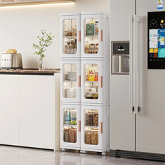 Narrow Tall Floor Storage Cabinet for Small Spaces with Doors and Wheels for  Bathroom, Kitchen, Pantry