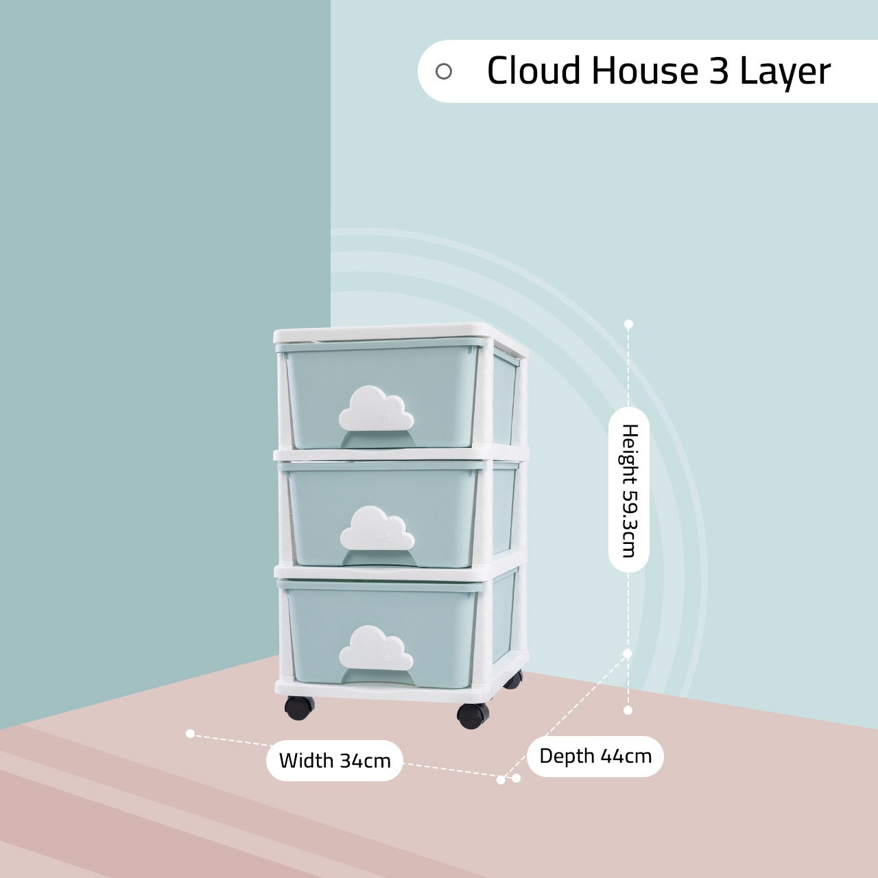 Baby Multi-Layer Drawer Type Wardrobe Shelf, Children Storage Cabinet Organizer With Hanging Rack