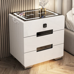 Smart Bedside Table, Bedroom Sofa Side Cabinet with Lights, USB  Charging