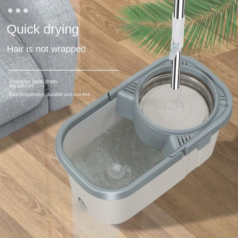 Smart Spin Mop And Bucket With Wringer Set, Household Easy Wring Mop