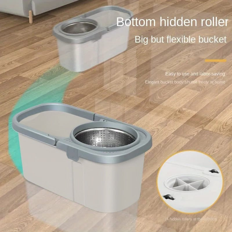 Smart Spin Mop And Bucket With Wringer Set, Household Easy Wring Mop