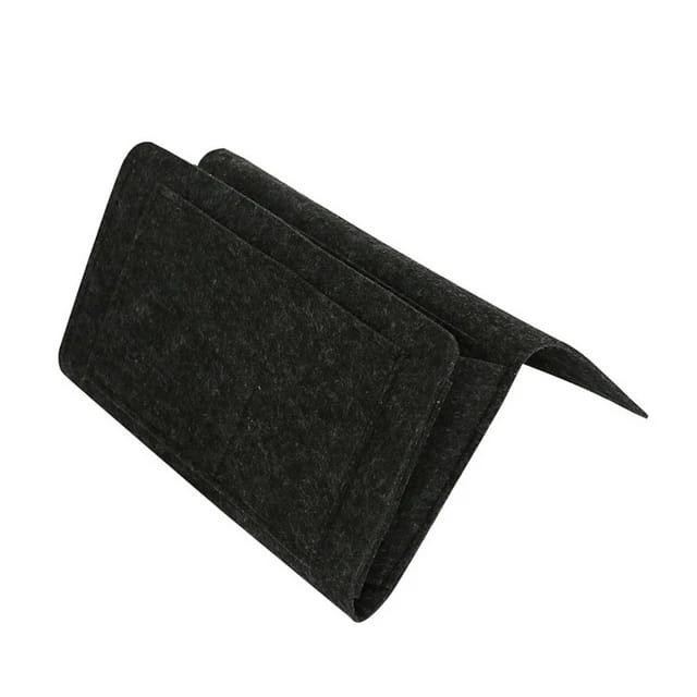 Felt Bedside Storage Bag - Sofa Bed Hanging Pocket Organizer for Remote, Books, Laptop