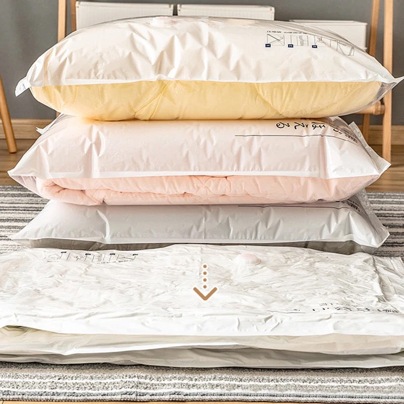 Space Saving Vacuum Seal Bags, Clothes Storage Compressed Reusable Organizer Bags