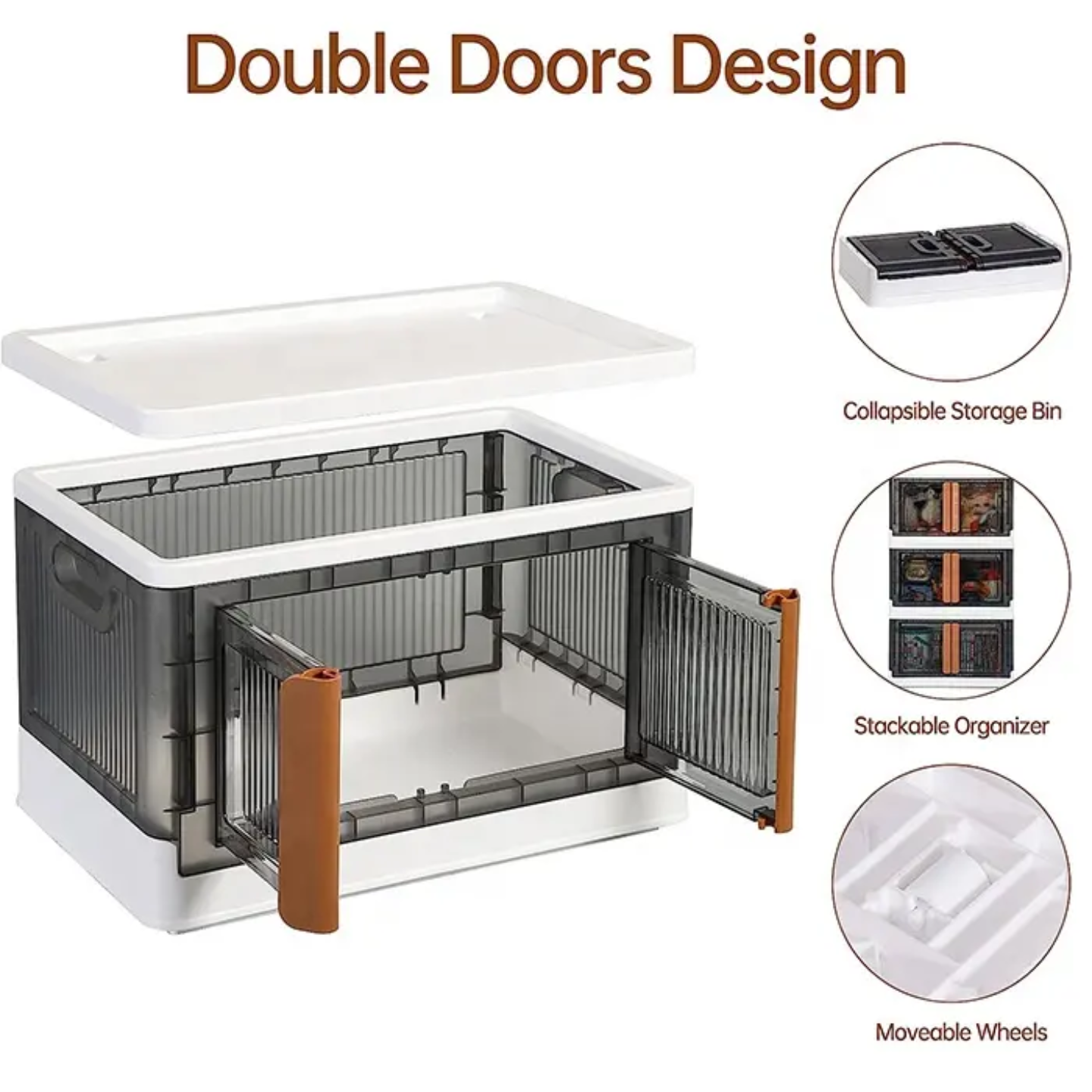 Stackable Storage Bins, Storage Cabinet Organizer, Folding Rack Shelf for Home, Office