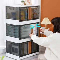 Stackable Storage Bins, Storage Cabinet Organizer, Folding Rack Shelf for Home, Office