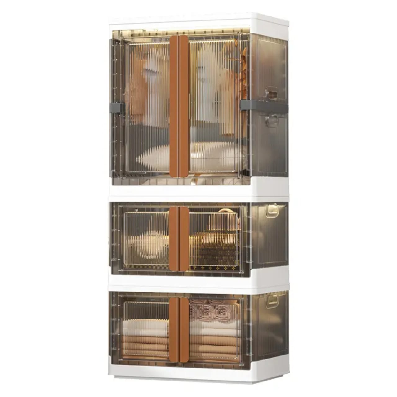 Cloth Storage Organizer Cabinet, Stackable Cloth Storage Bin, Rolling Wardrobe Closet Rack Shelf