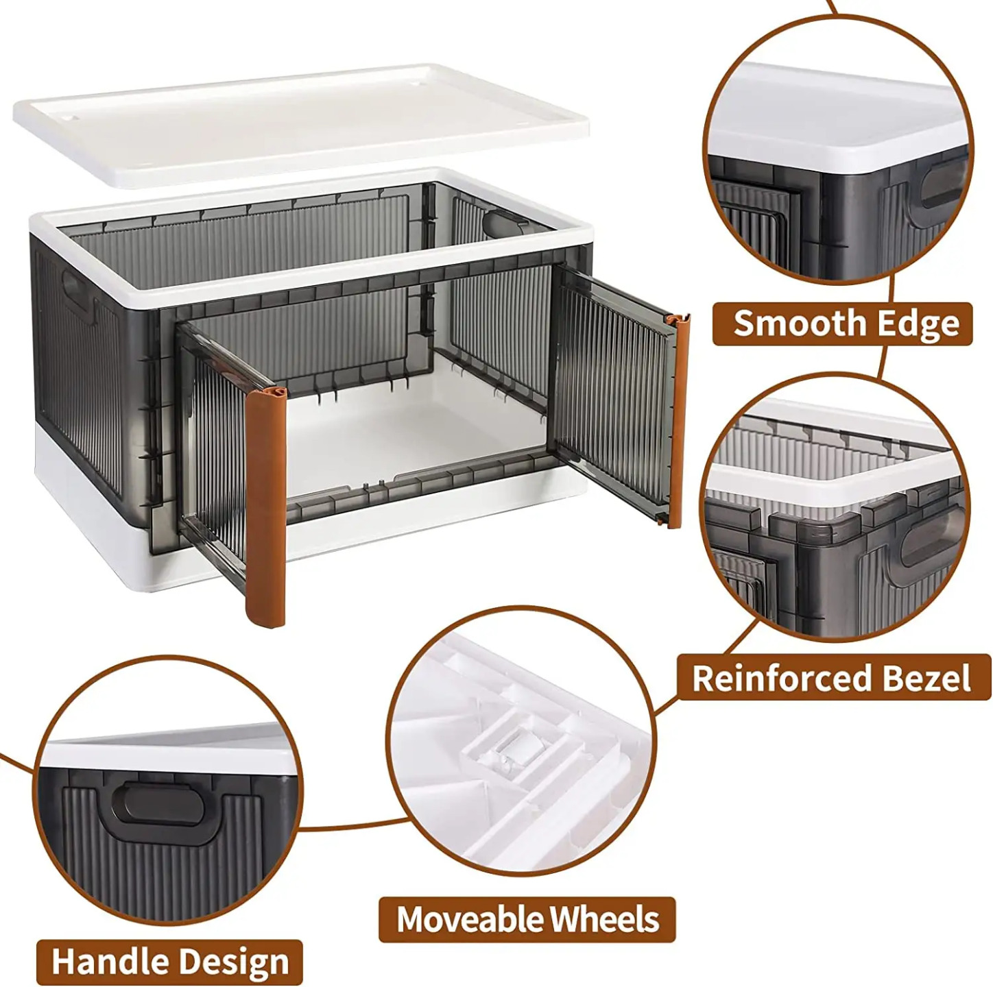 Stackable Storage Bins, Storage Cabinet Organizer, Folding Rack Shelf for Home, Office