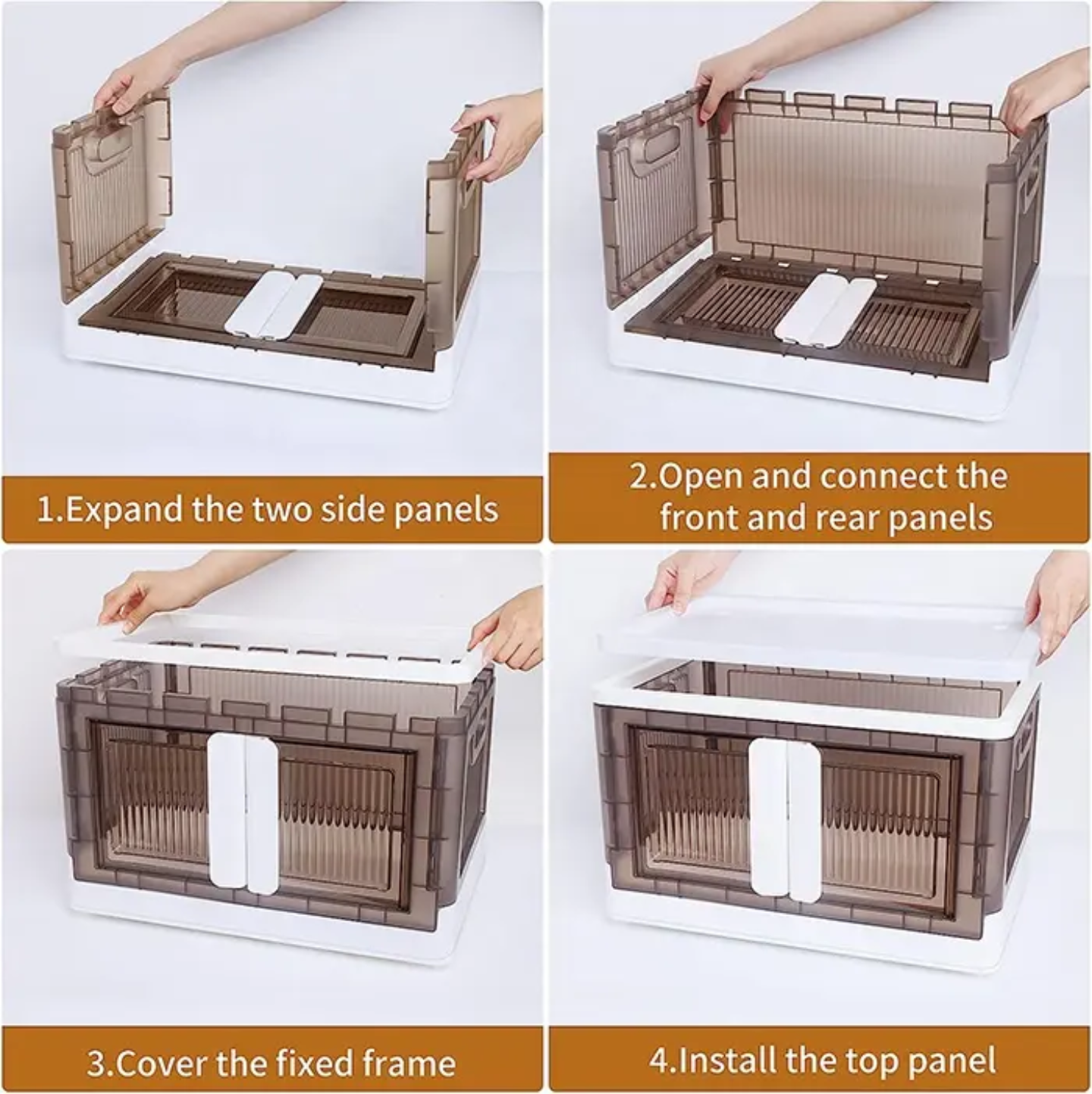 Stackable Storage Bins, Storage Cabinet Organizer, Folding Rack Shelf for Home, Office