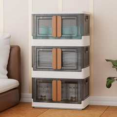 Stackable Storage Bins, Storage Cabinet Organizer, Folding Rack Shelf for Home, Office