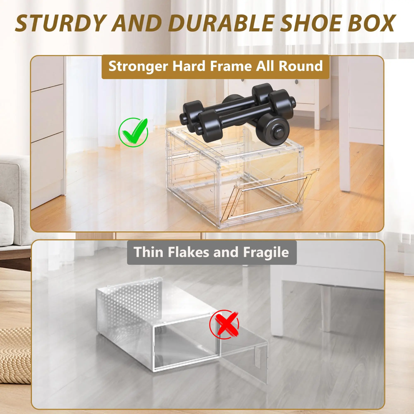 1 Pcs Stackable Transparent Shoe Box Organizer, Multipurpose Display Case, Sneakers Storage Rack