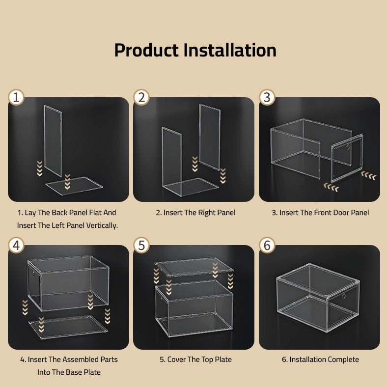 1 Pcs Stackable Transparent Shoe Box Organizer, Multipurpose Display Case, Sneakers Storage Rack