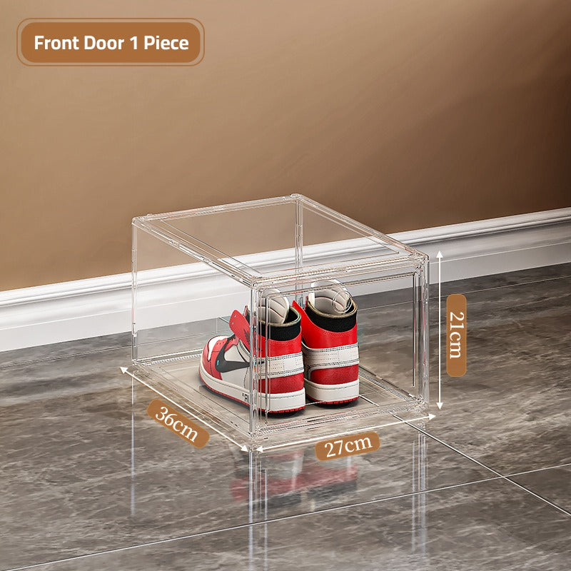1 Pcs Stackable Transparent Shoe Box Organizer, Multipurpose Display Case, Sneakers Storage Rack