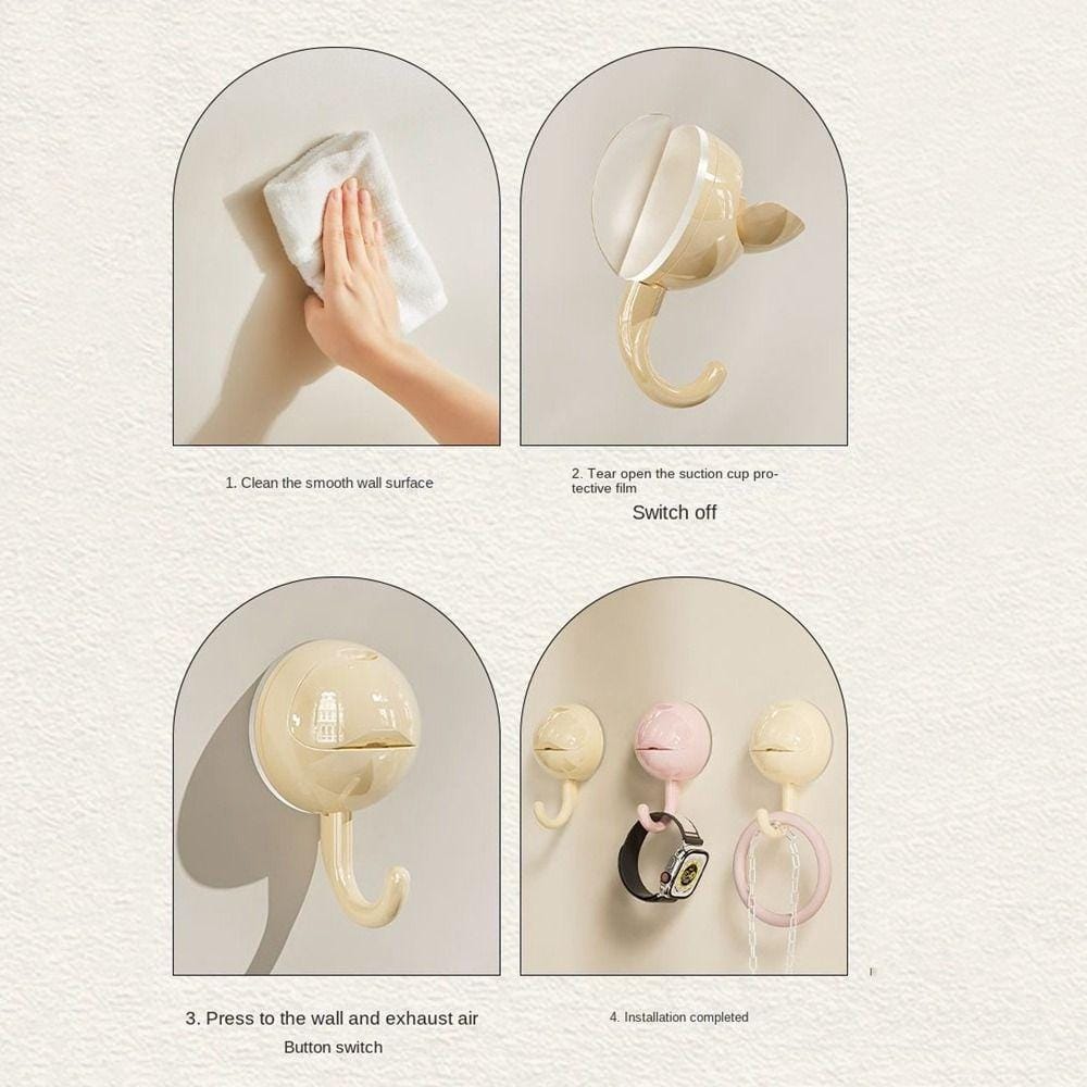 Reusable Suction Cup Hook, Hanger Hook Clip for Bathroom and Kitchen Organization
