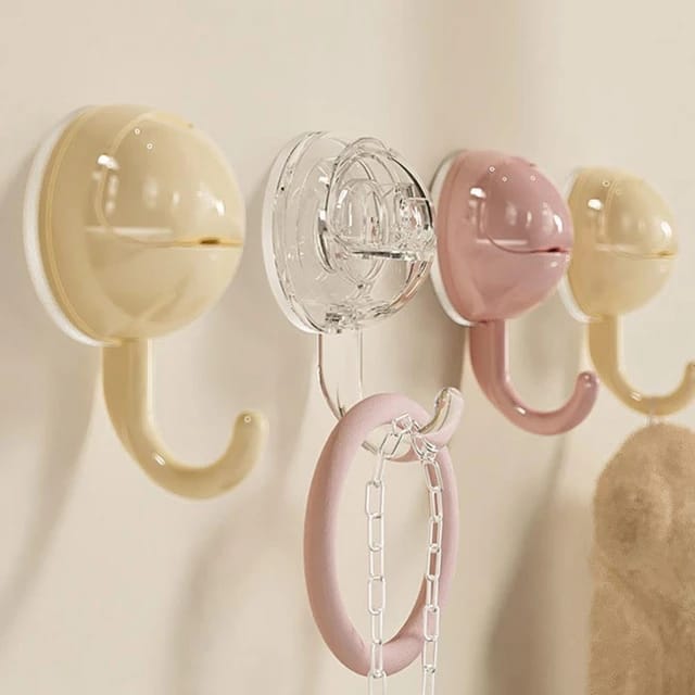 Reusable Suction Cup Hook, Hanger Hook Clip for Bathroom and Kitchen Organization