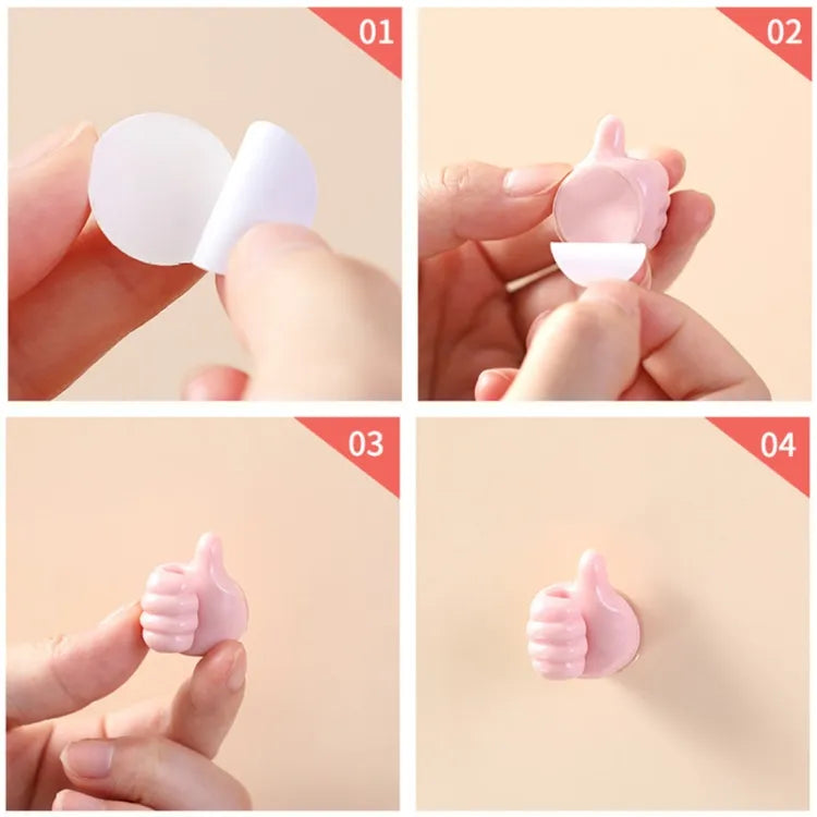 Multifunctional Mini Handy Organizer Hook, Silicone Thumb Hook Headphones Cable Manager (Pack Of 10)
