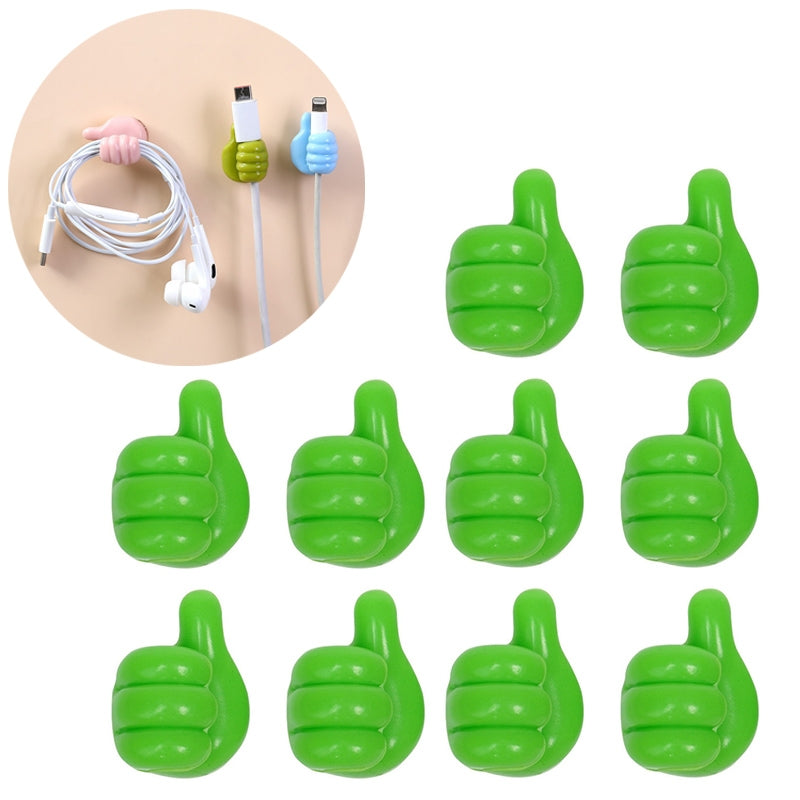 Multifunctional Mini Handy Organizer Hook, Silicone Thumb Hook Headphones Cable Manager (Pack Of 10)