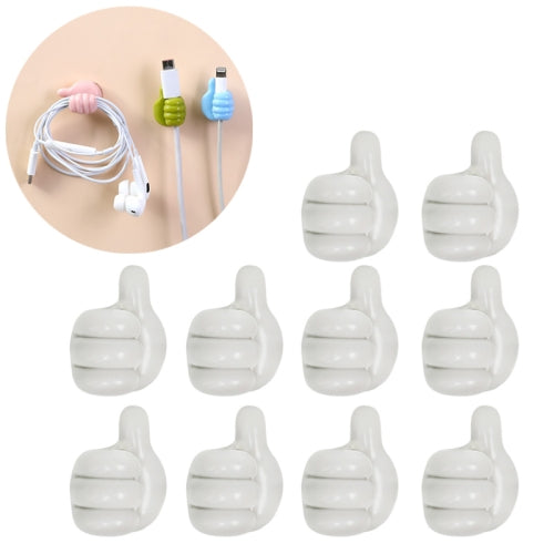 Multifunctional Mini Handy Organizer Hook, Silicone Thumb Hook Headphones Cable Manager (Pack Of 10)