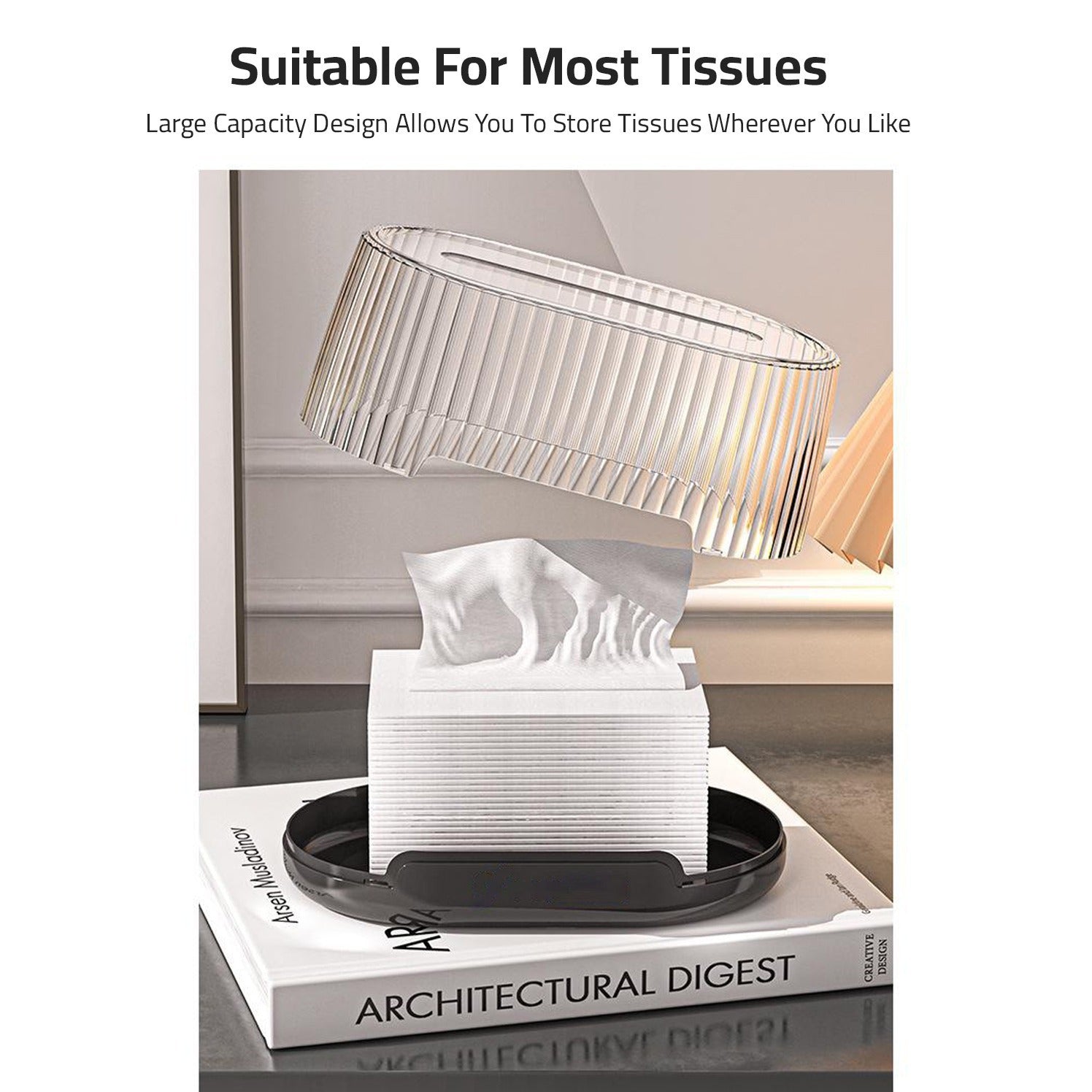 Transparent Tissue Box, Dustproof Tissue Holder for Home, Office Use