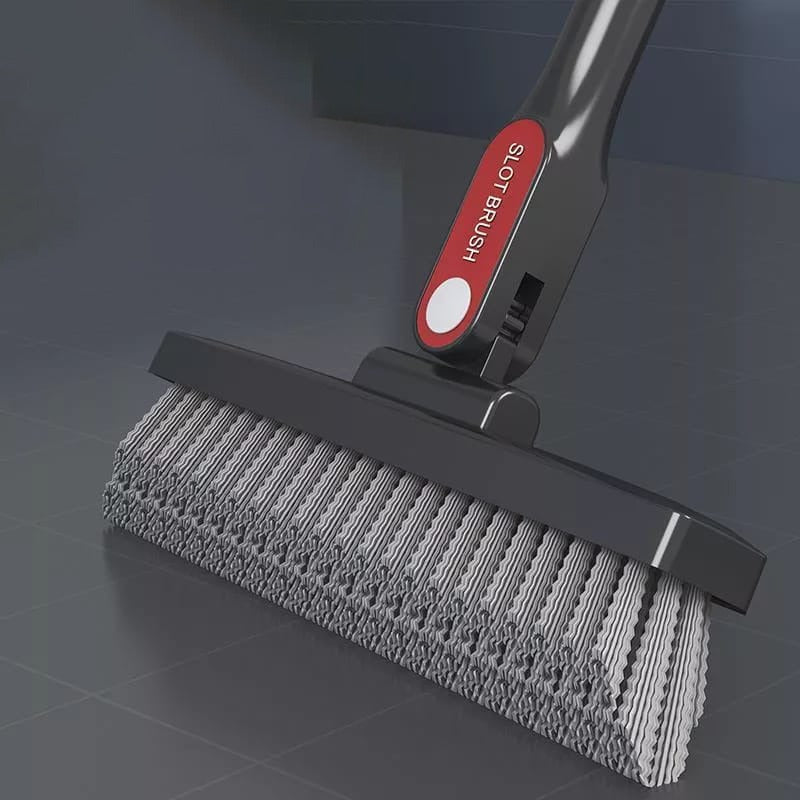 Toilet Floor Wiper Brush, Bathroom Cleaning Brush, Floor Scrub Brush with Wiper