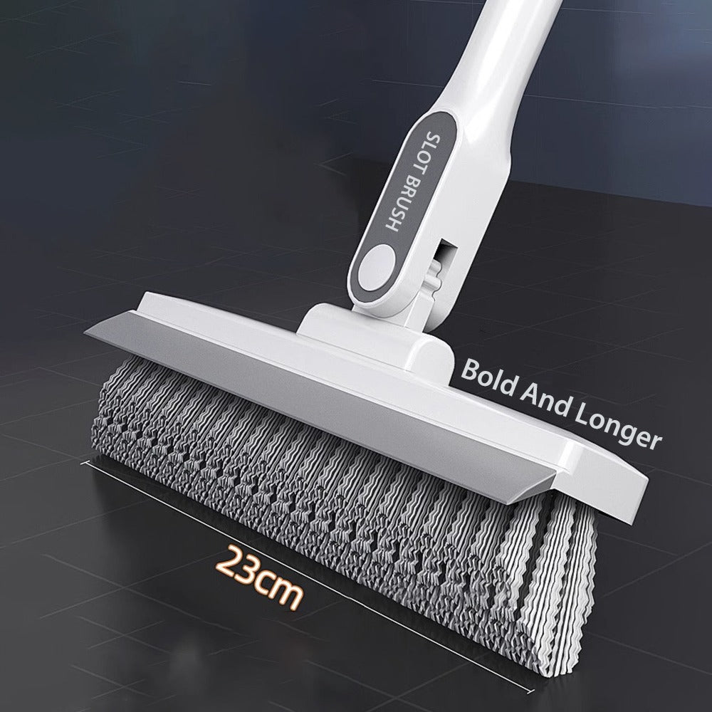 Toilet Floor Wiper Brush, Bathroom Cleaning Brush, Floor Scrub Brush with Wiper