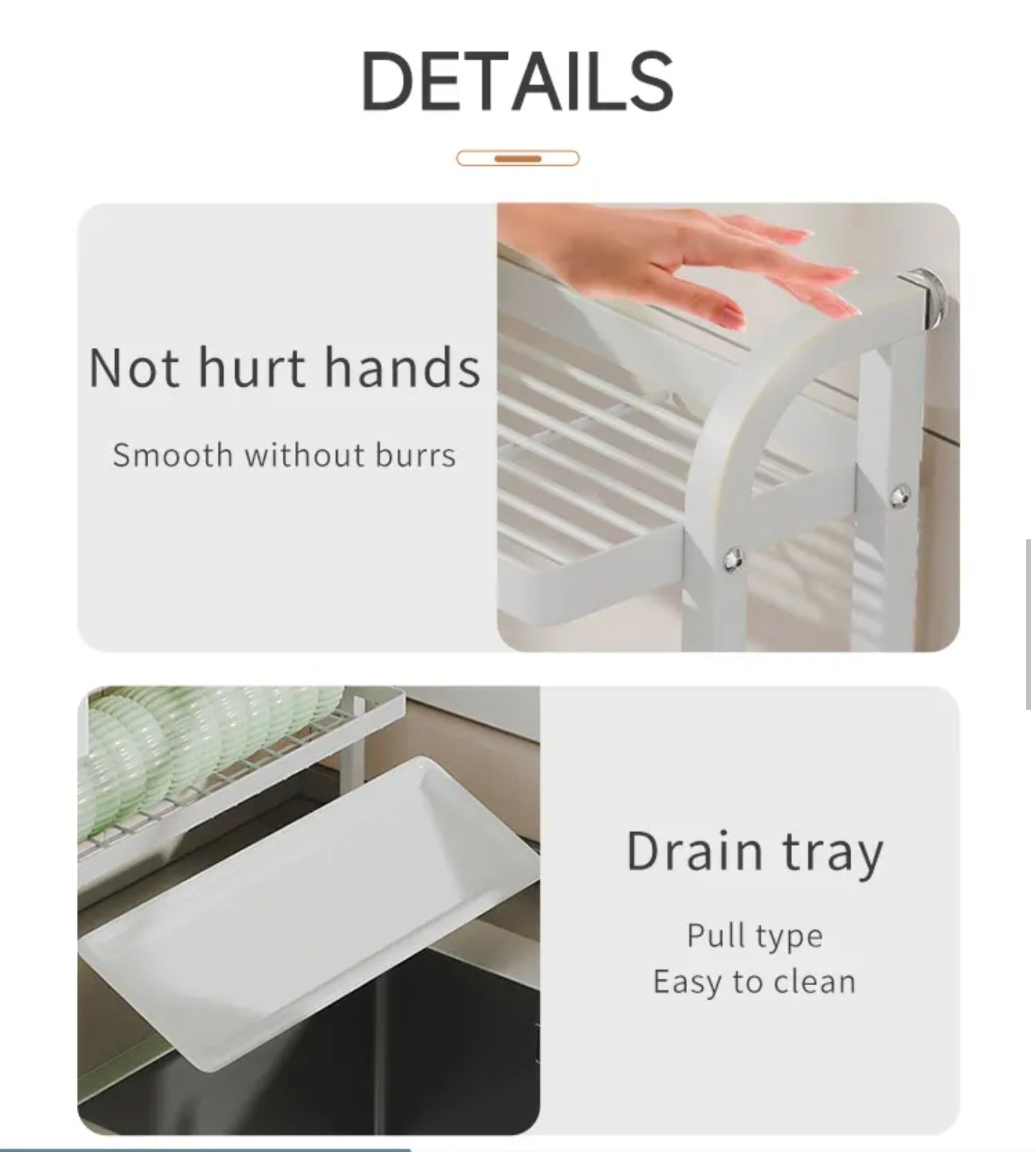 Kitchen Dish Storage Rack, Countertop Dish Drying Organizer Stand for Plates, Cups & Utensils