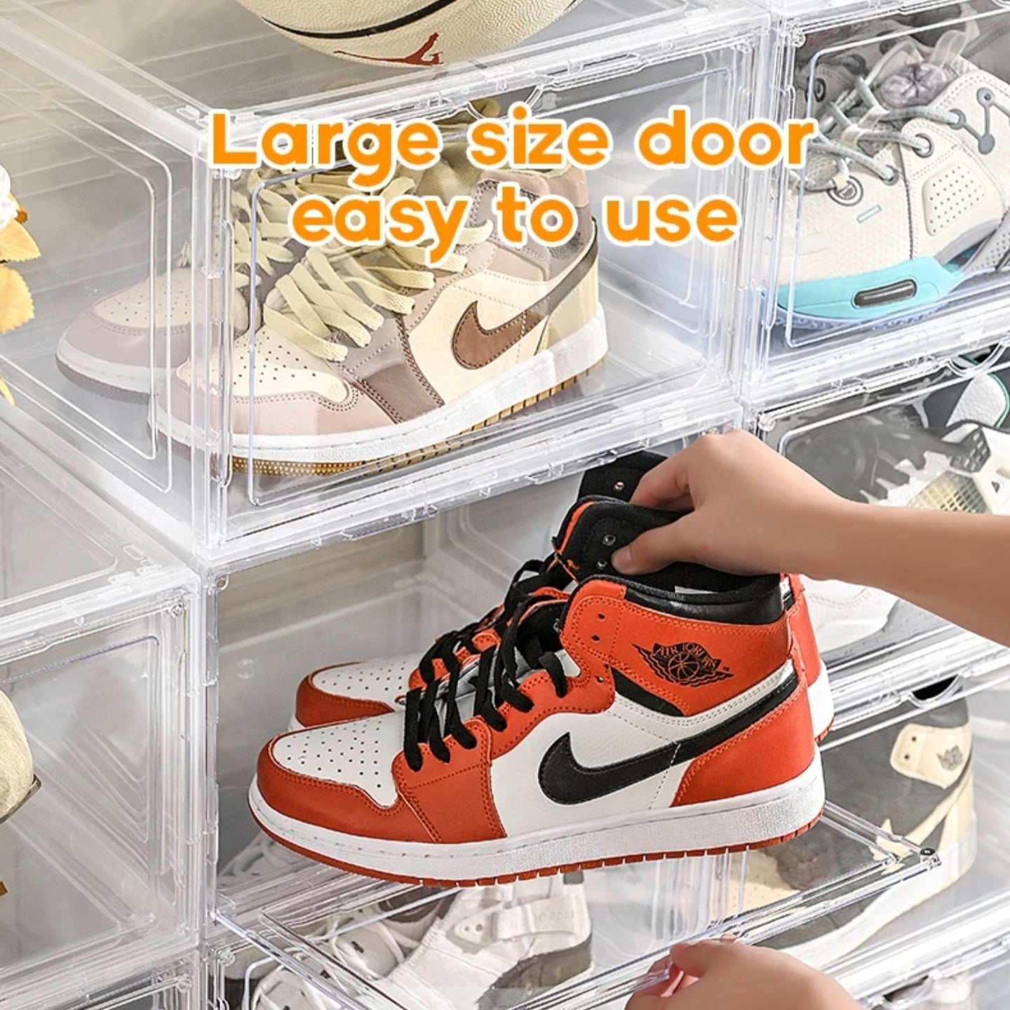 1 Pcs Stackable Transparent Shoe Box Organizer, Multipurpose Display Case, Sneakers Storage Rack