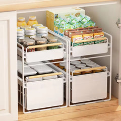 Under Sink Storage Rack - Drawer-Type Kitchen and Bathroom Organizer Shelf