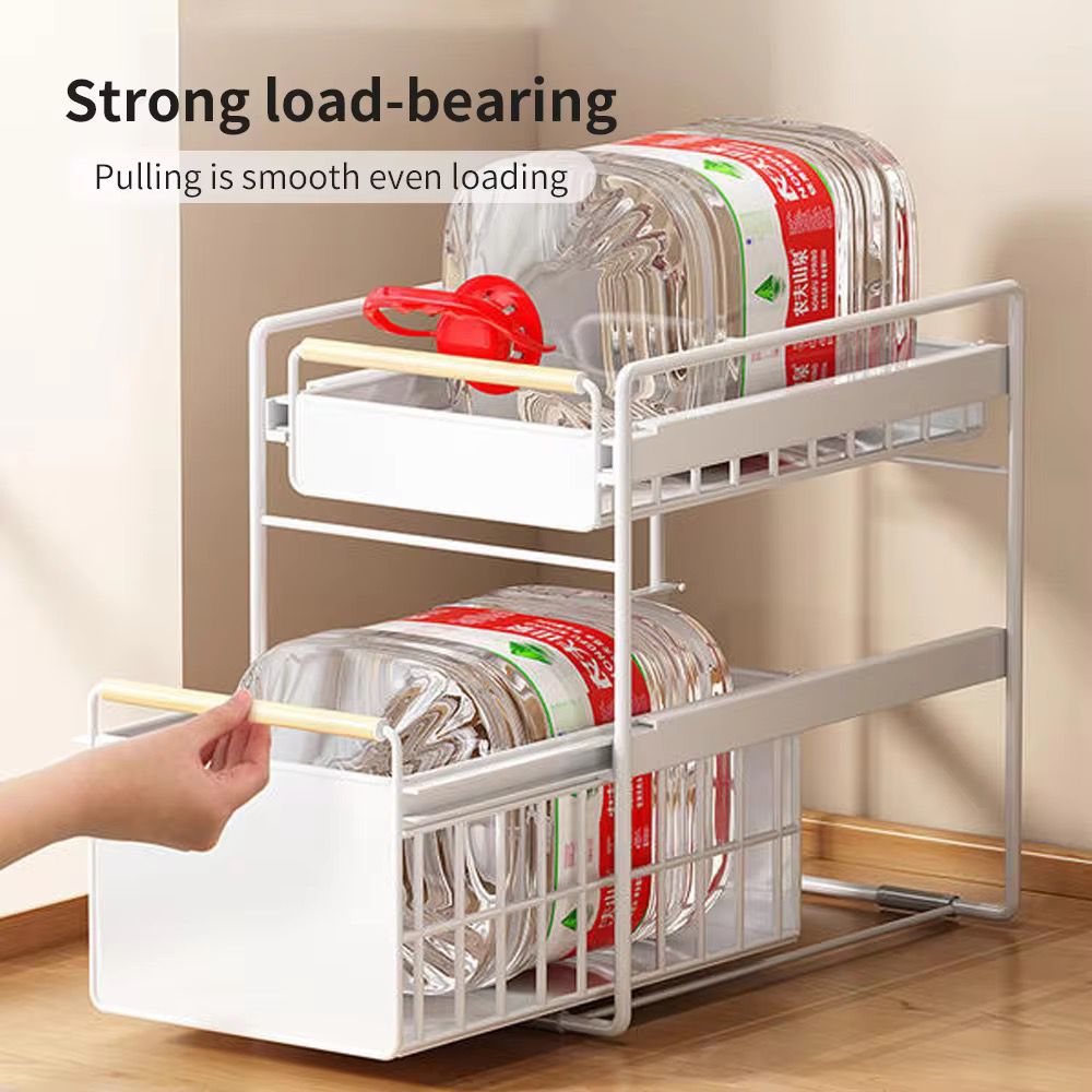 Under Sink Storage Rack - Drawer-Type Kitchen and Bathroom Organizer Shelf