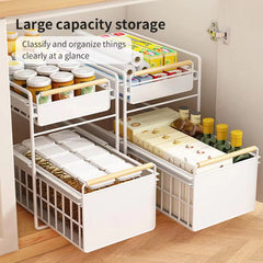 Under Sink Storage Rack - Drawer-Type Kitchen and Bathroom Organizer Shelf