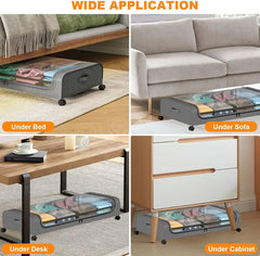 Underbed Storage Bag, Rolling Organizer Container Bin, Cloth Storage Box