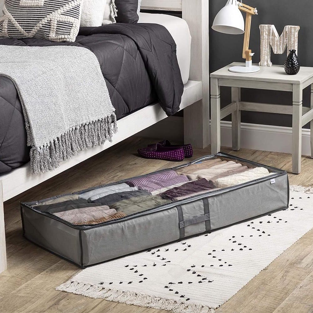 Underbed Storage Organizer Bags For Blankets, Comforter, Clothing, Shoes