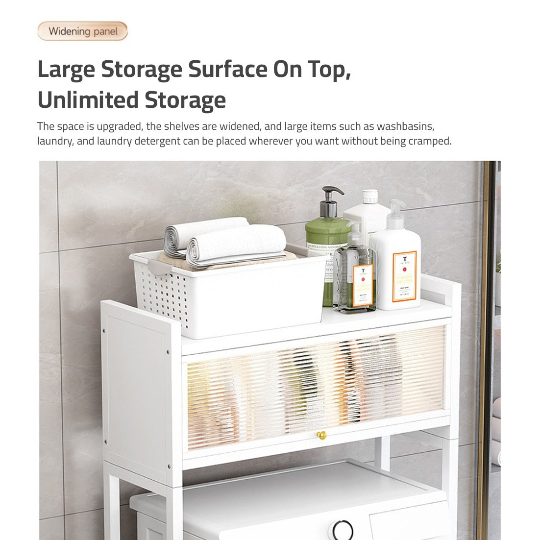 Laundry Room Storage Cabinet Organizer, Washing Machine Storage Rack Holder For Home