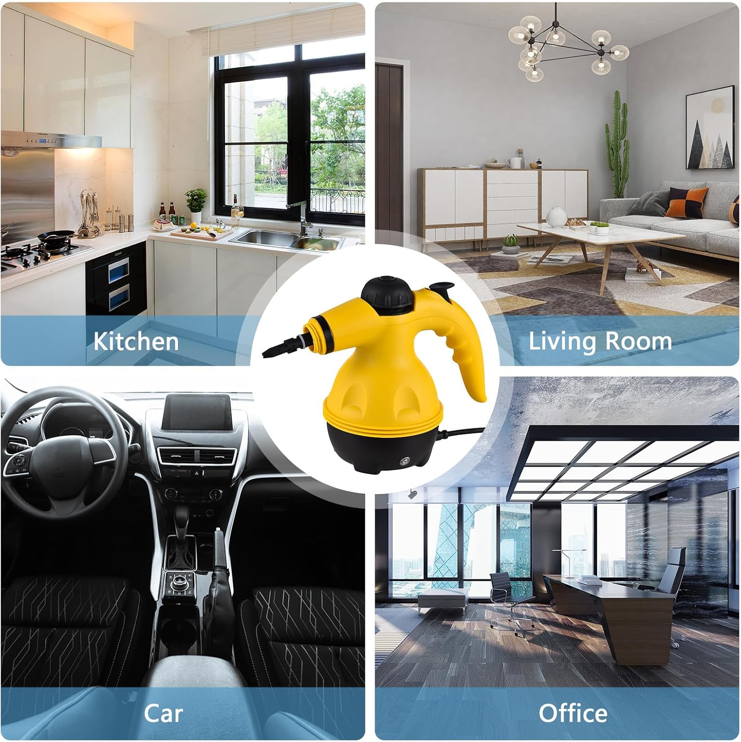 Electric Steam Cleaner, Handheld Pressurized Multi-Purpose Cleaning Tool for Home, Car
