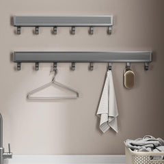 Wall-Mounted Foldable Drying Rack, Telescopic Cloth Drying Mesh Shelf, Organizer Rack With Hooks