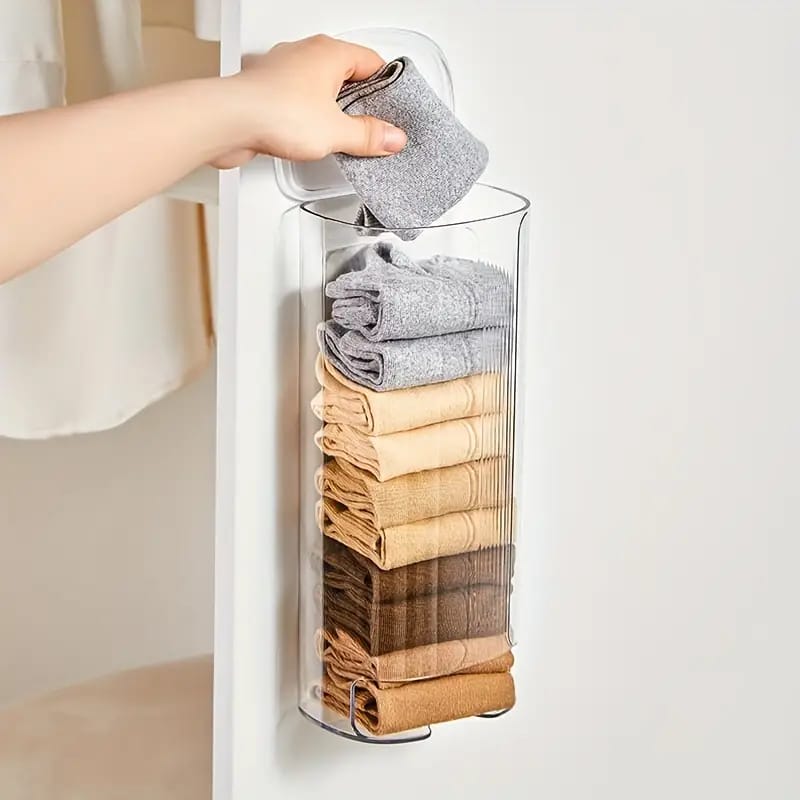 Wall-Mounted Undergarments Storage Box, Pull Out Storage Drawer Basket, Garbage Bag Organizer