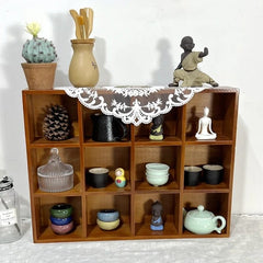Wooden Wall Hanging Display Rack, Home Decor Organizer Shelf, Coffee Tea Mug Storage Stand