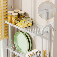 Kitchen Dish Storage Rack, Countertop Dish Drying Organizer Stand for Plates, Cups & Utensils
