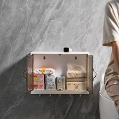 Wall Mounted Shelf Cabinet, Waterproof Storage Rack Organizer For Bathroom, Kitchen