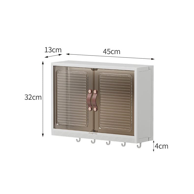 Wall Mounted Shelf Cabinet, Waterproof Storage Rack Organizer For Bathroom, Kitchen