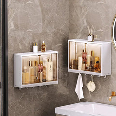 Wall Mounted Shelf Cabinet, Waterproof Storage Rack Organizer For Bathroom, Kitchen