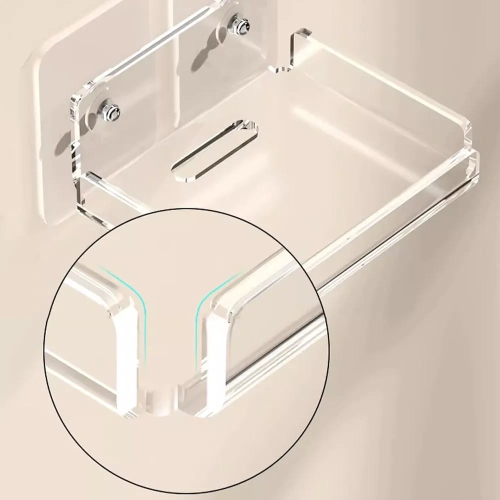 2 Pcs Wall Mounted Mini Storage Rack, Transparent Security Camera Holder Bracket shelf
